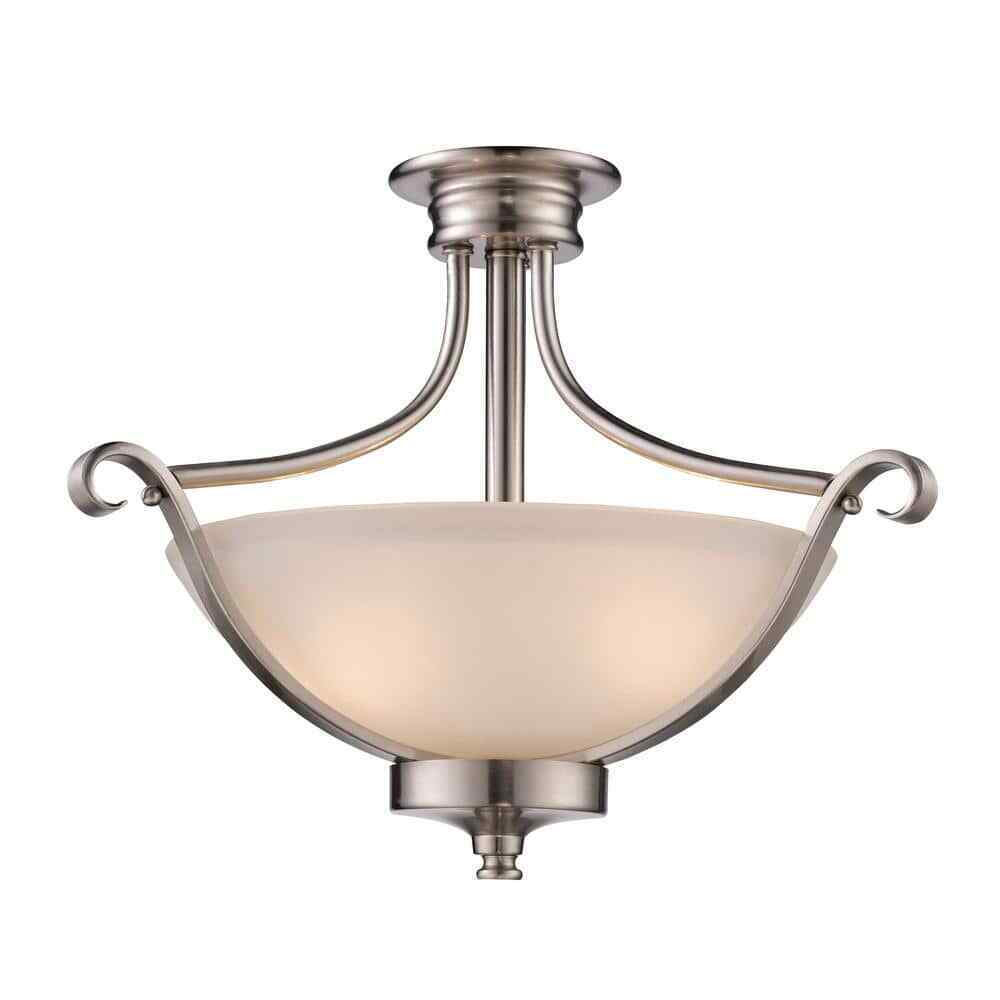 Ballard 2-Light Brushed Nickel Semi-Flush Mount Ceiling Light Fixture