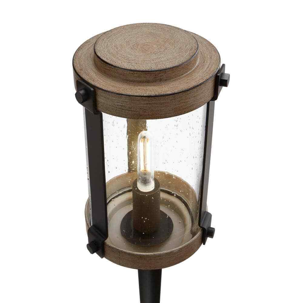 Hampton Bay Collier Low Voltage Gray Wood Outdoor Landscape Path Light