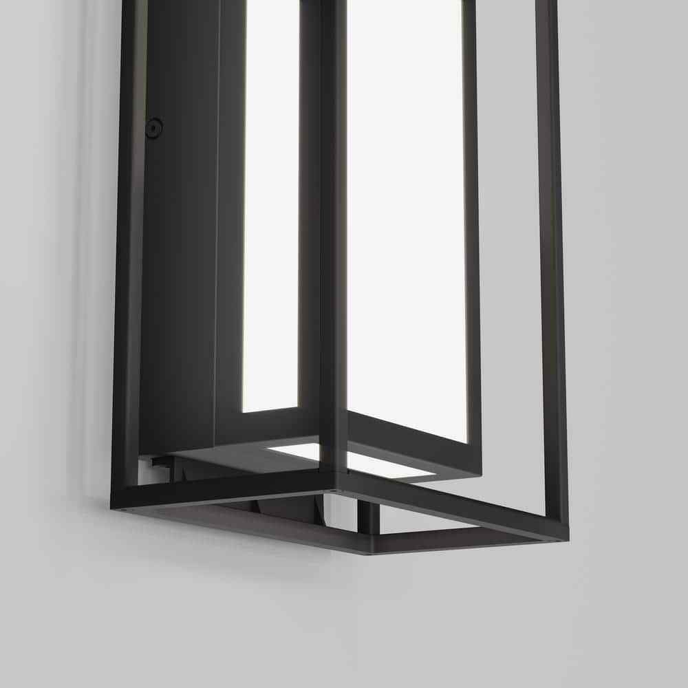 Artika Ghost Black Modern Integrated LED Outdoor Hardwired Light Lantern Sconce