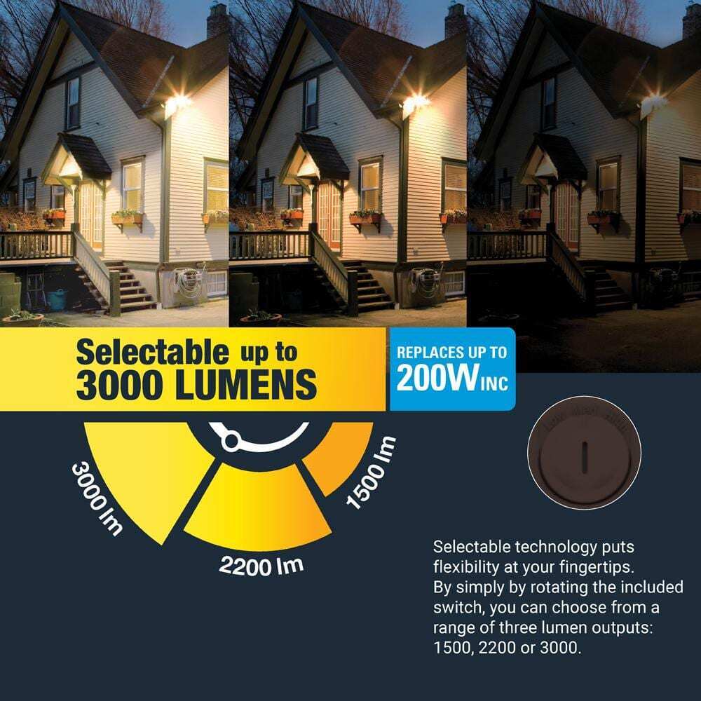 HALO TGS 120-Watt 90�� Bronze Outdoor Integrated LED Flood Light w/ Dusk to Dawn