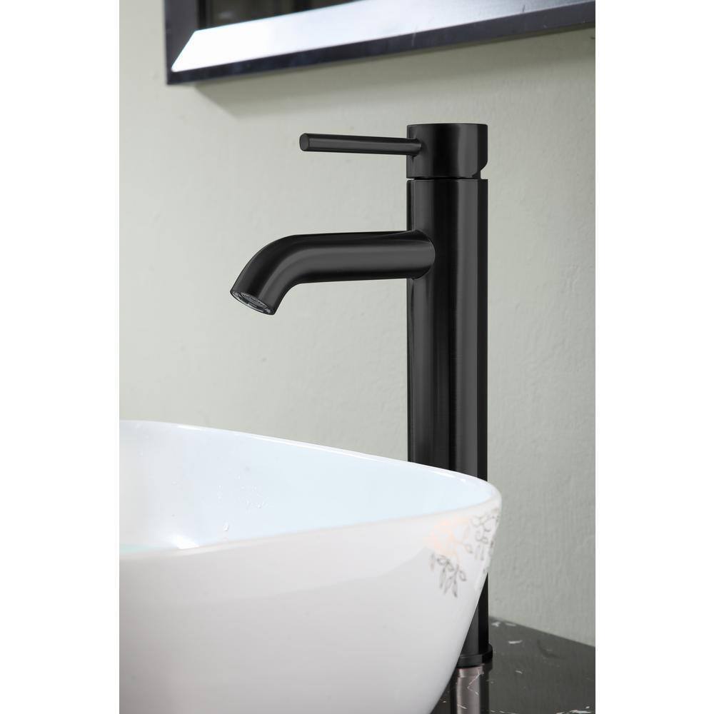 ANZZI Valle Single Hole Single-Handle Bathroom Faucet in Matte Black L-AZ108MB
