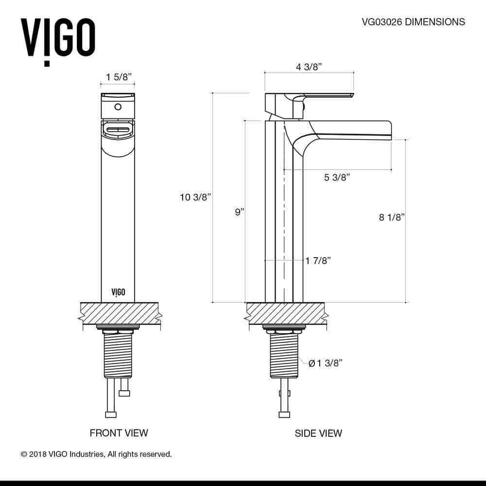 VIGO Amada Single Handle Single-Hole Bathroom Vessel Faucet in Brushed Nickel