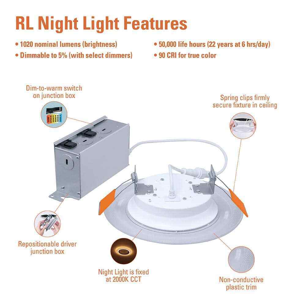 HALO 6 in. RL Night Light 1000-Lumens Selectable CCT D2W DM