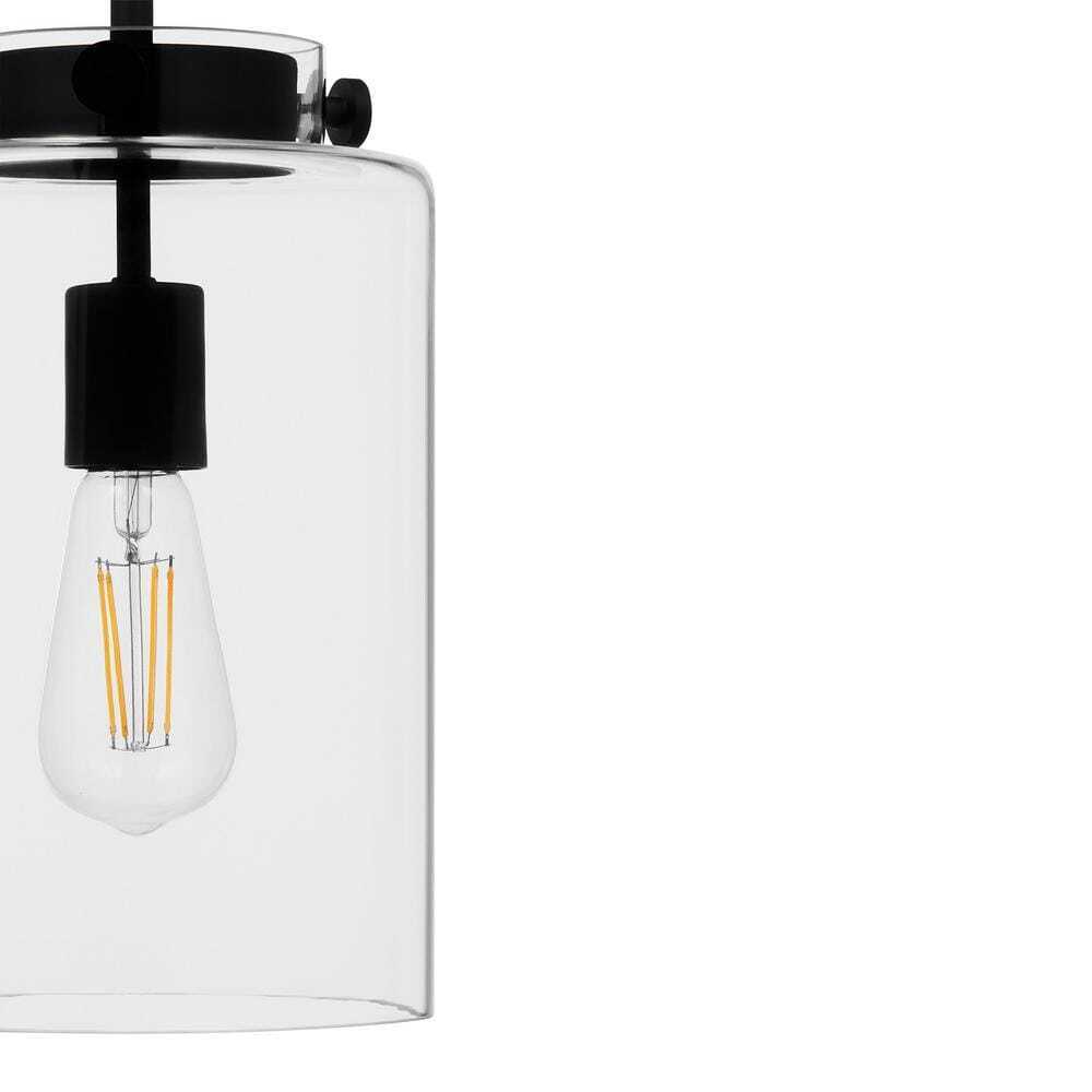 Hampton Bay Mullins 6.75 in. 1-Light Coal Mini Pendant Hanging Light