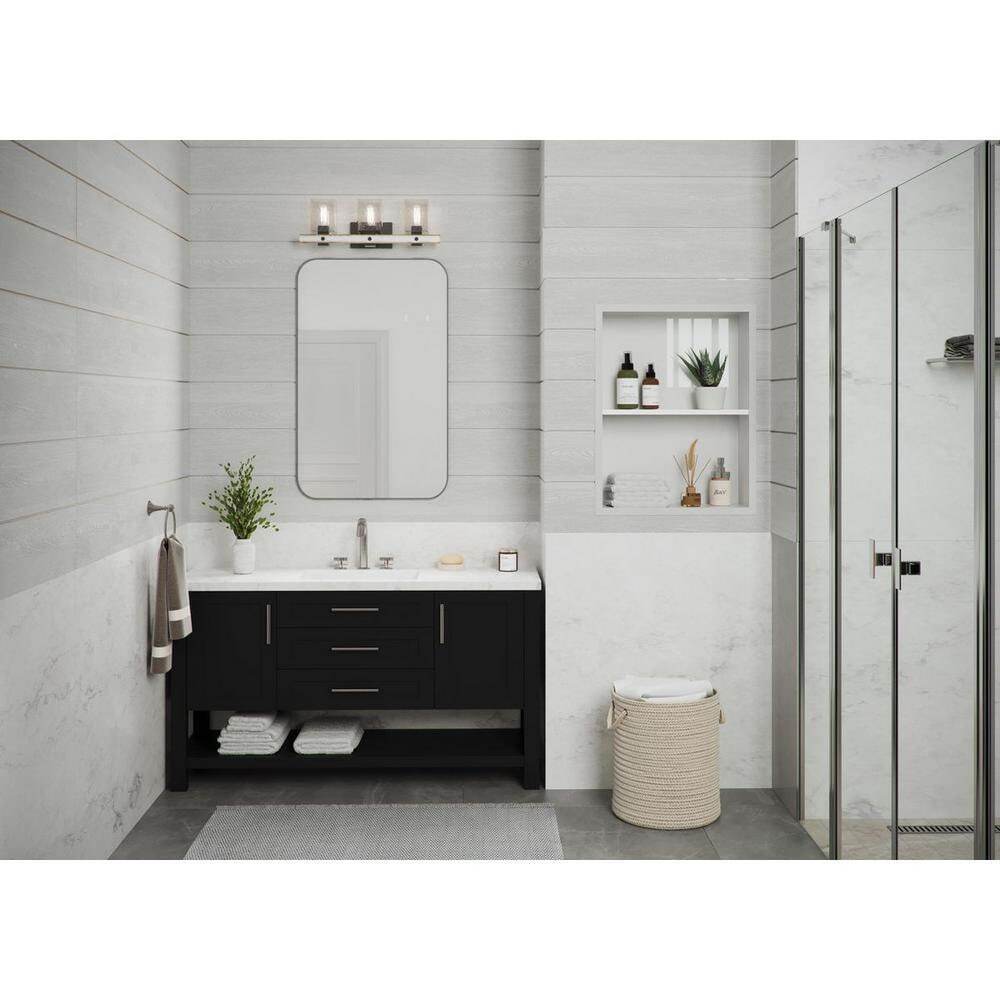 Progress Lighting Gulliver 24 in. 3-Light Graphite Coastal Bathroom Vanity