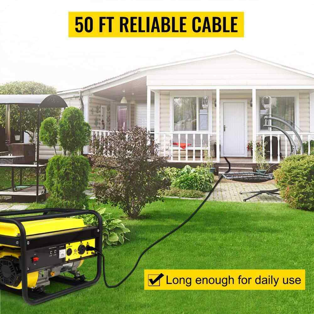 VEVOR 50 ft. Generator Extension Cord 250-Volt 30 Amp Generator Power Cord