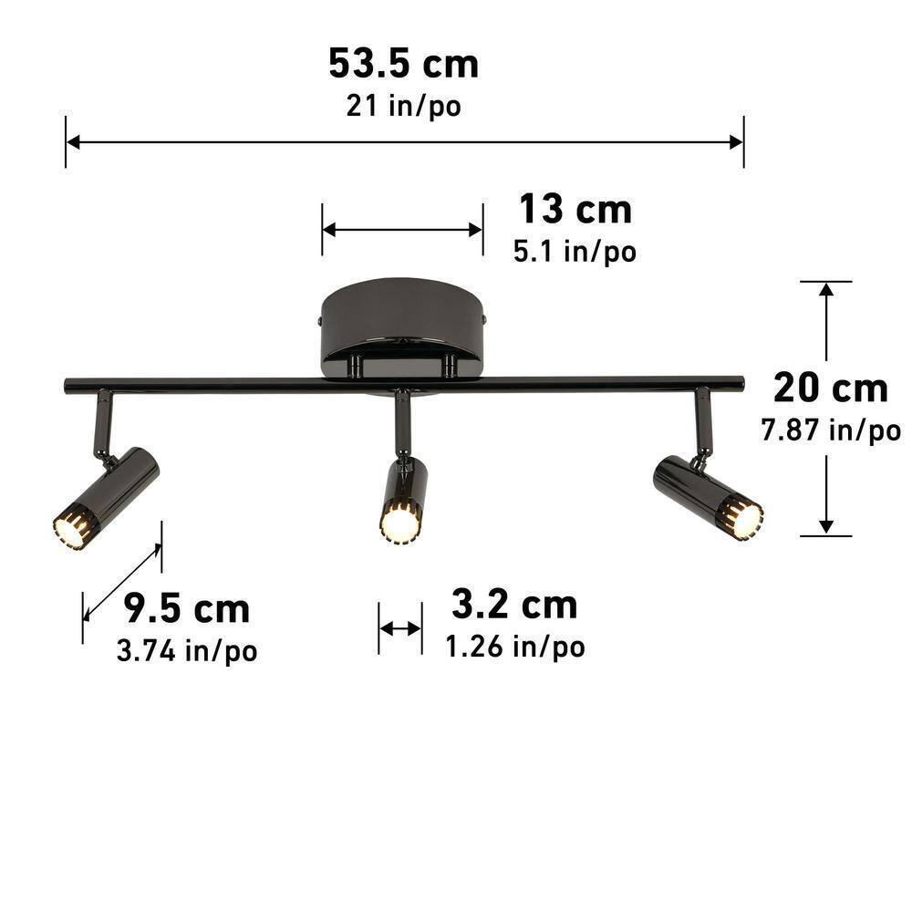 Artika Era 2ft. 3-Light Black Industrial Integrated LED Fixed Track Lighting Kit