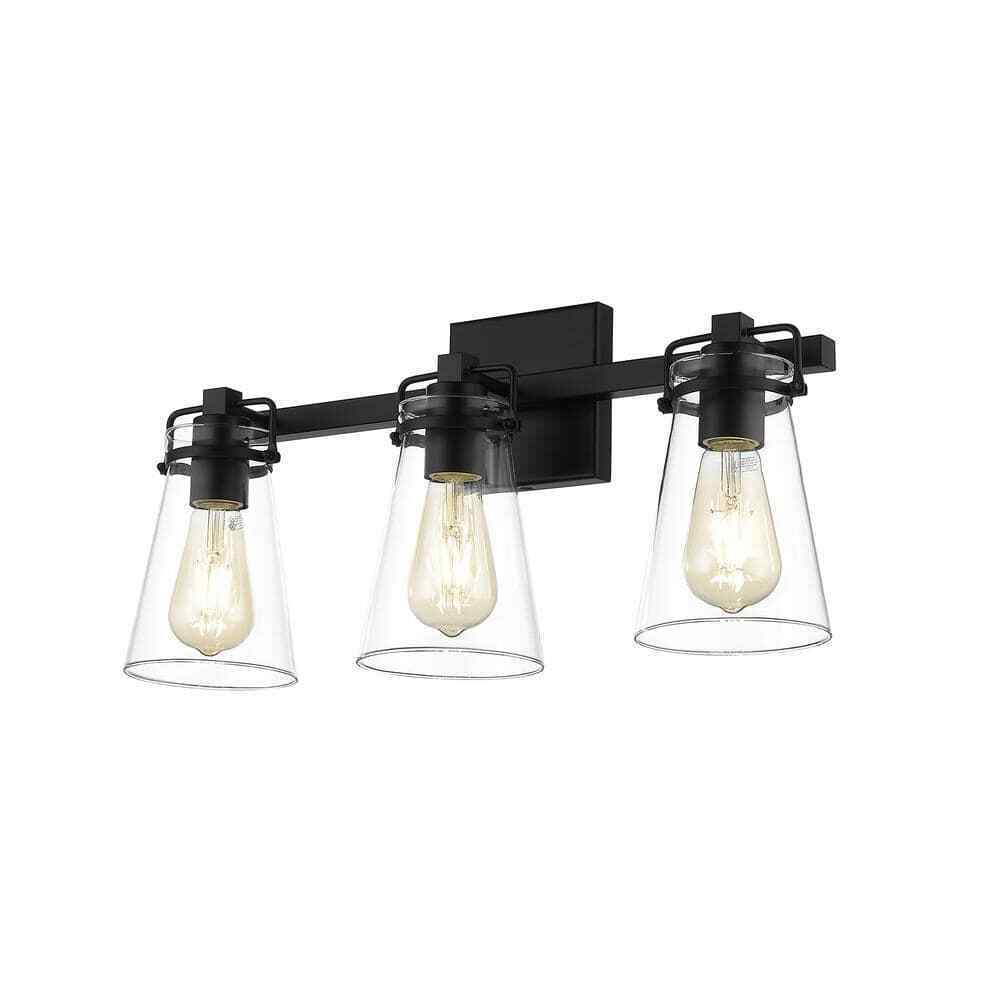 Home Decorators Collection Stonedale 20 in. 3-Light Black Vanity Light HDLI006