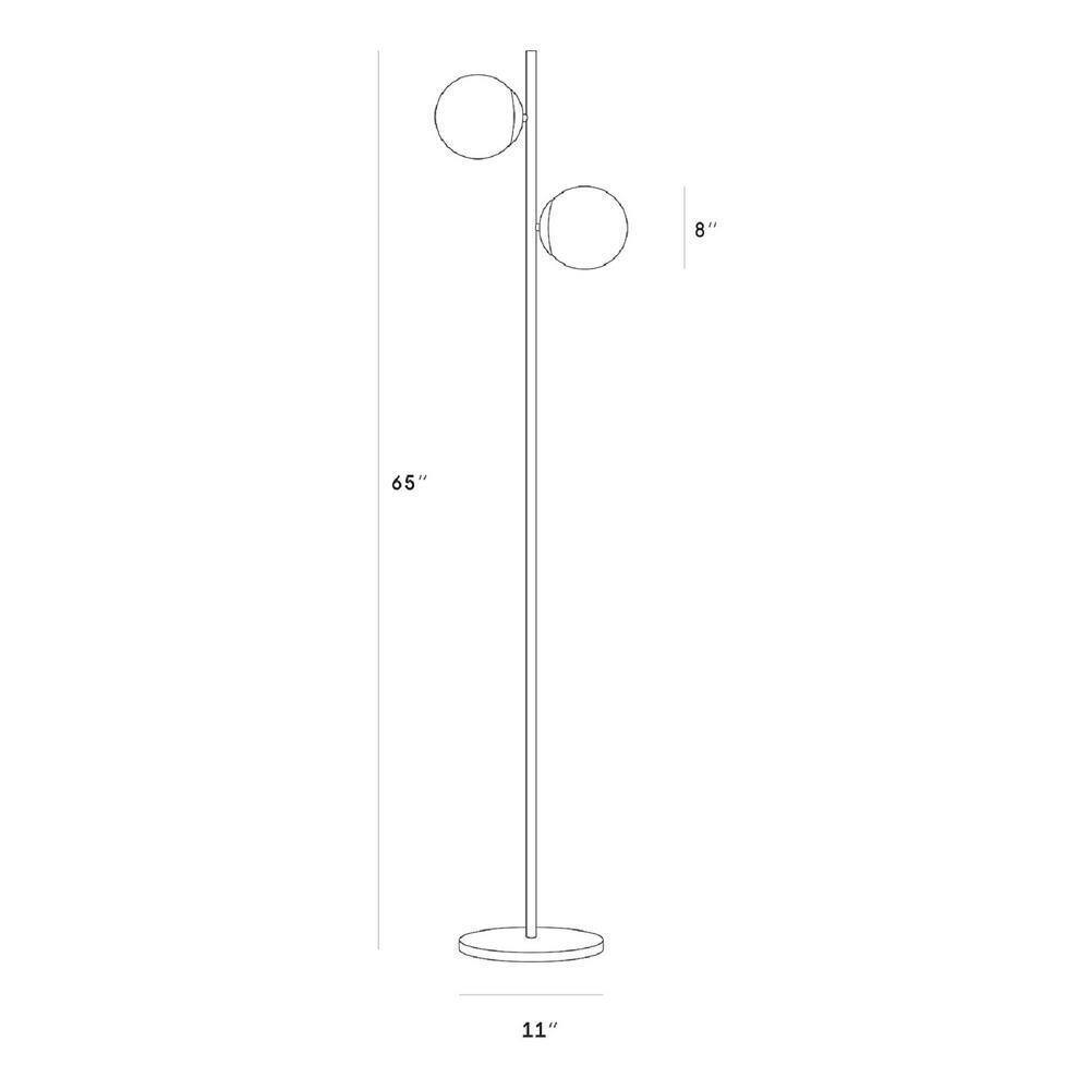 Brightech Sphere 65 in. Classic Black Modern 2-Light LED Floor Lamp