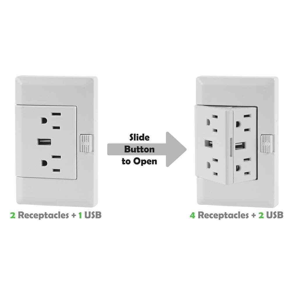 theOUTlet USB - 15 Amp 125 Volt Permanent Outlet Extende
