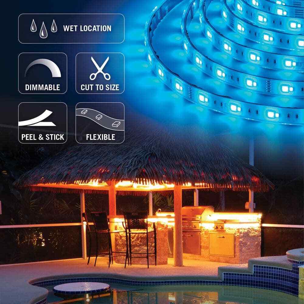 Armacost Lighting 16 ft. 5 m IP67 RGB Plus W Strip Light Tape 30 Plus 30 LED/m