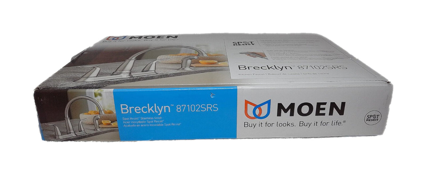 MOEN Brecklyn 2-Handle Kitchen Faucet with Side Sprayer in Spot Resist Stainless