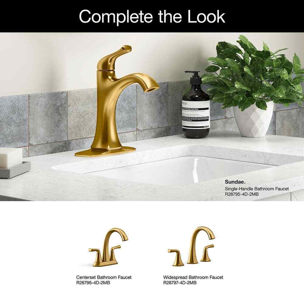 KOHLER Sundae Single Handle Single Hole Faucet in Vibrant Brushed Moderne Brass