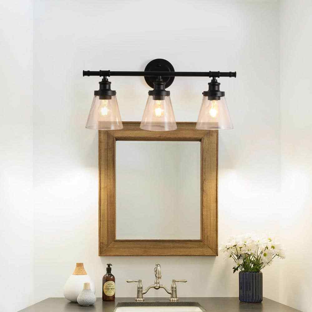 Spitzer 3-Light Black Vanity Light