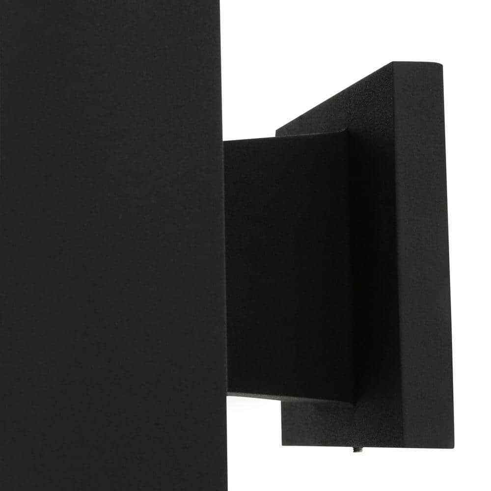 Progress Lighting Square 6 in. Black Modern Outdoor Wall Lantern Up-Down Light