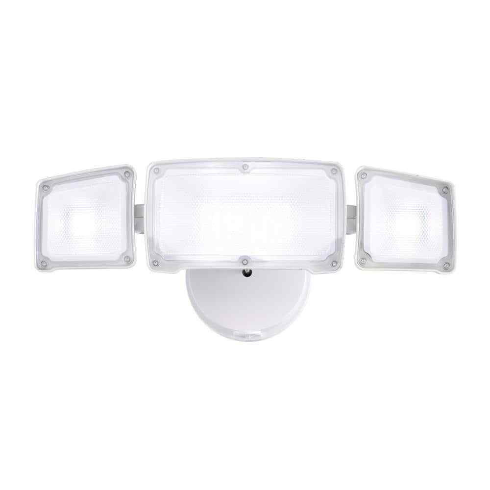 AWSENS White Outdoor LED Security Flood Light Wall or Eave Mount Flood Light