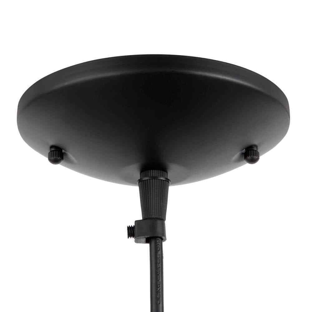 Hampton Bay 1-Light Black Warehouse Pendant Hanging Light with Metal Shade