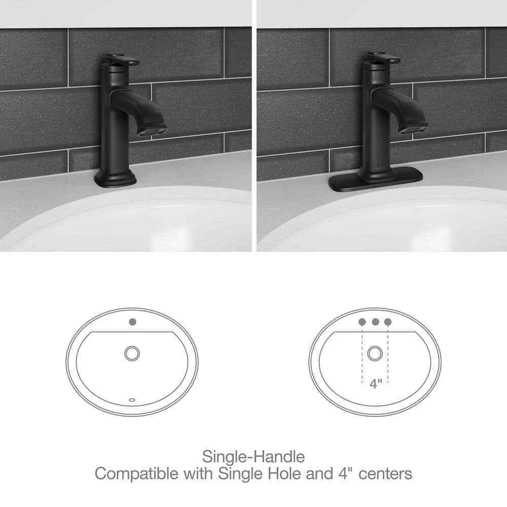 KOHLER Numista Single Hole Single-Handle Bathroom Faucet in Matte Black