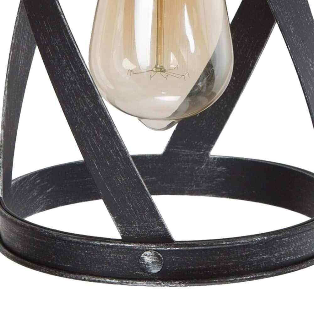 LNC Industrial Brushed Black 1-Light Drum Pendant Modern Island Pendant Light