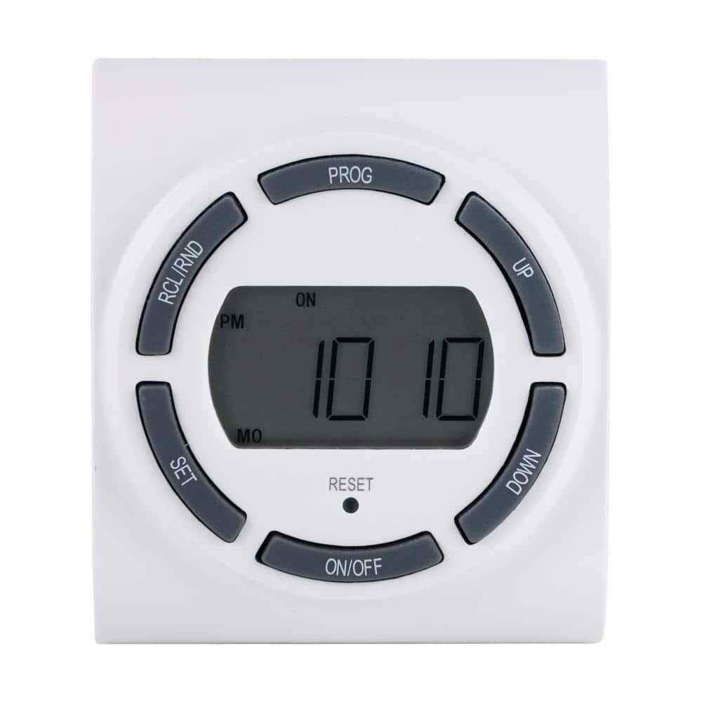 Defiant 15 Amp 7-Day Indoor Plug-In Digital Timer with 2-Grounded Outlets White