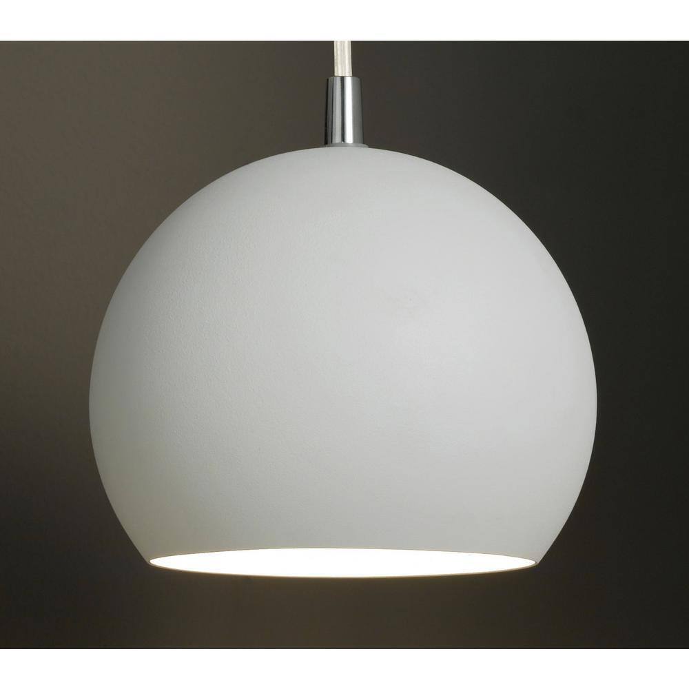 Eglo Petto 6 in. W x 59 in. H 1-Light White Mini Pendant Light with Metal Shade