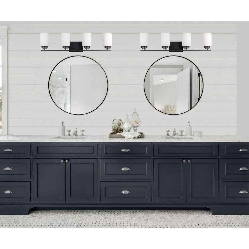 Bel Air Lighting Mod Pod 31.25 in. 4-Light Black Bathroom Vanity Light Fixture