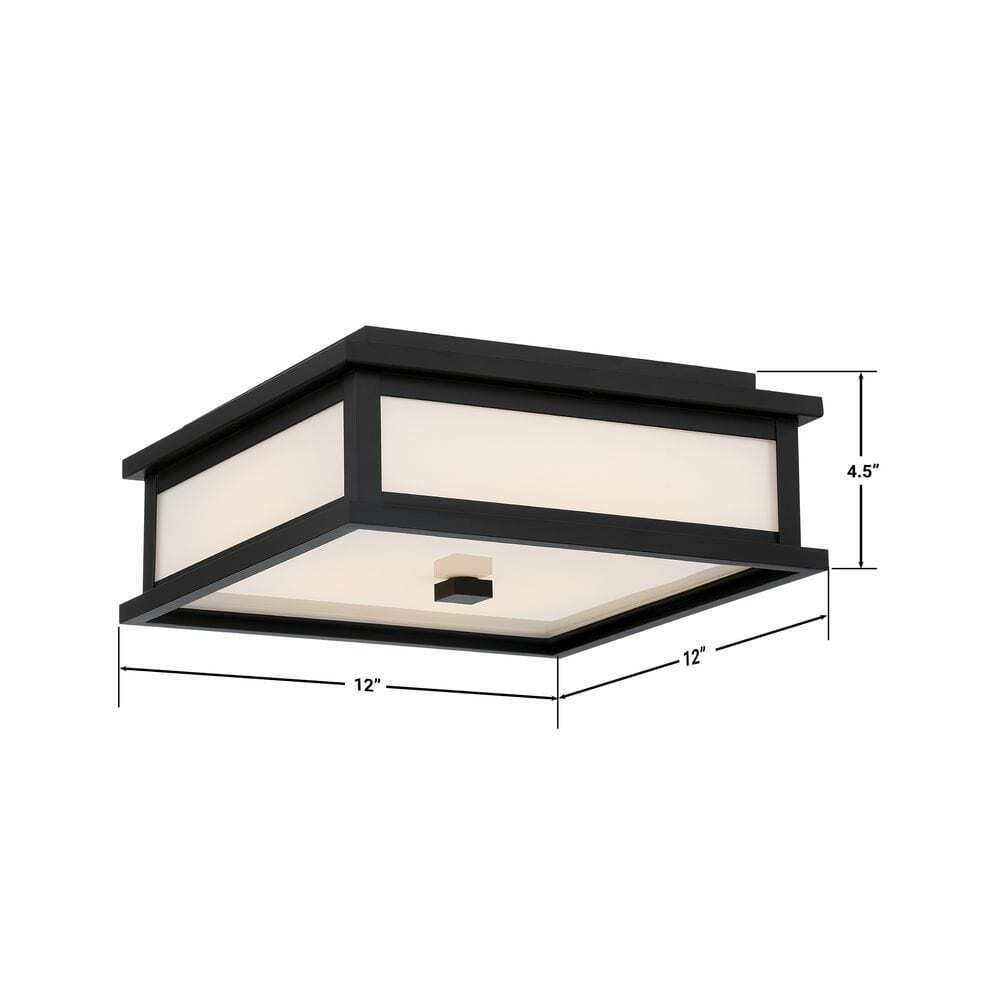 GLUCKSTEINELEMENTS Balmoral 1-Light Black LED Outdoor Flush Mount 39643-HBCLED