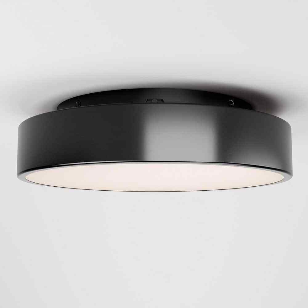 Artika Aiden 13 in. 1-Light Modern Black LED Flush Mount Ceiling Light Fixture