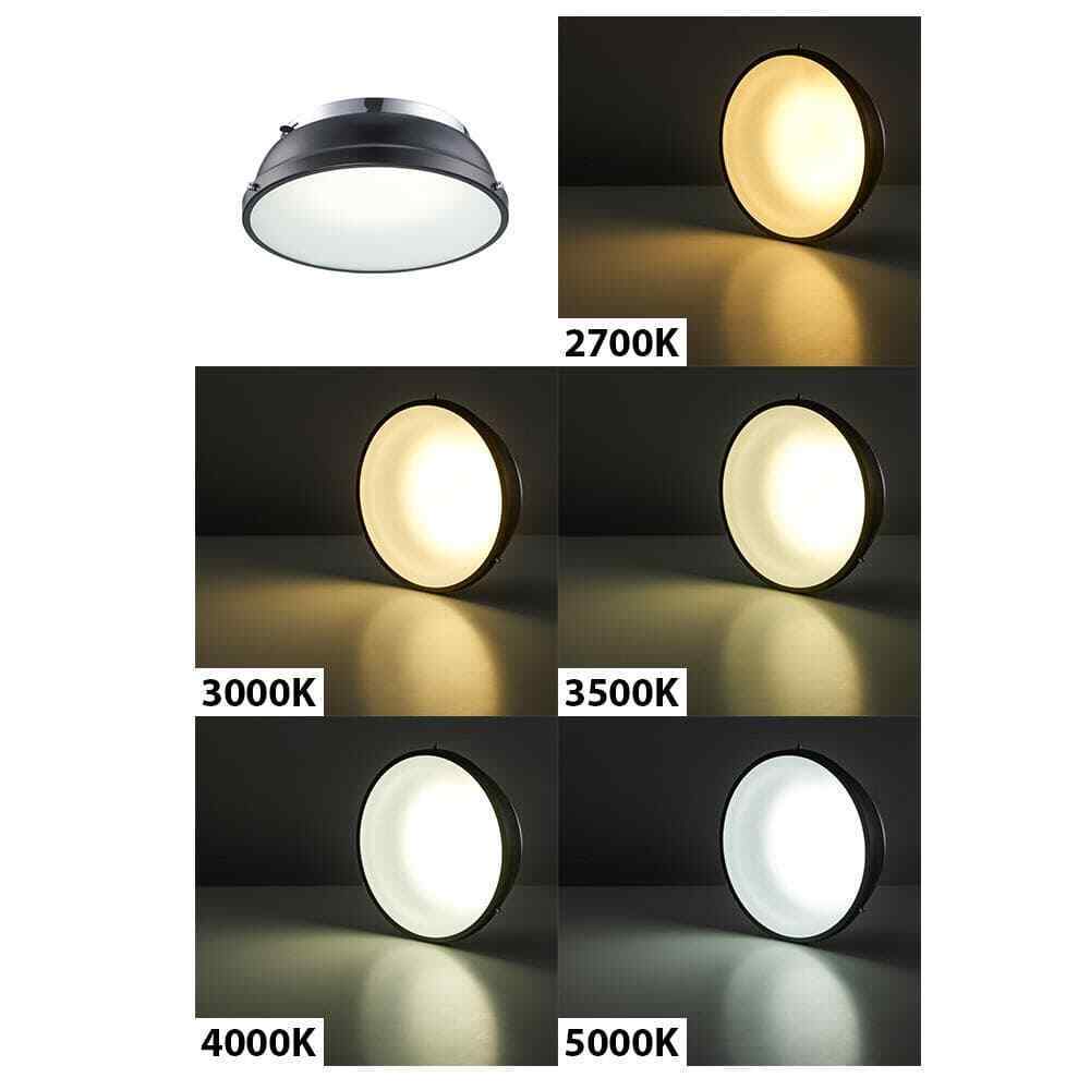 Hampton Bay Taspen 14 in. Black and Chrome LED Flush Mount Ceiling Light Fixture