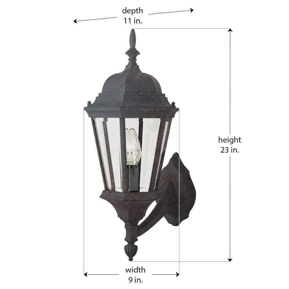 Bel Air Lighting San Rafael Black Copper Outdoor Wall Lantern Sconce Clear Glass
