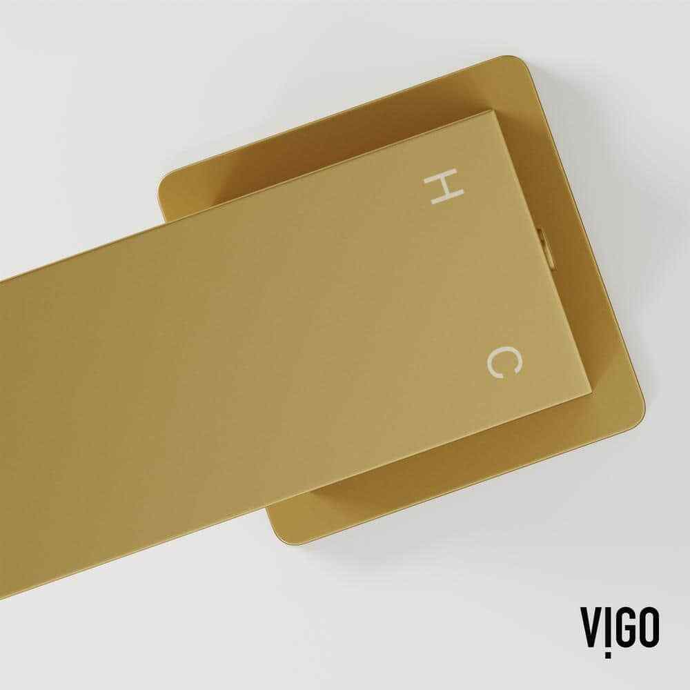 VIGO Dunn Single Handle Single-Hole Bathroom Vessel Faucet in Matte Brushed Gold