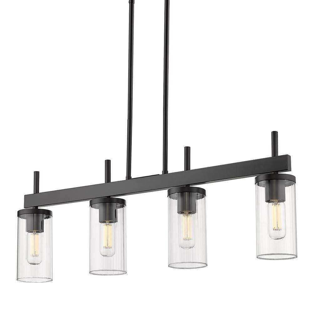 Golden Lighting Winslett 4-Light Matte Black Linear Pendant