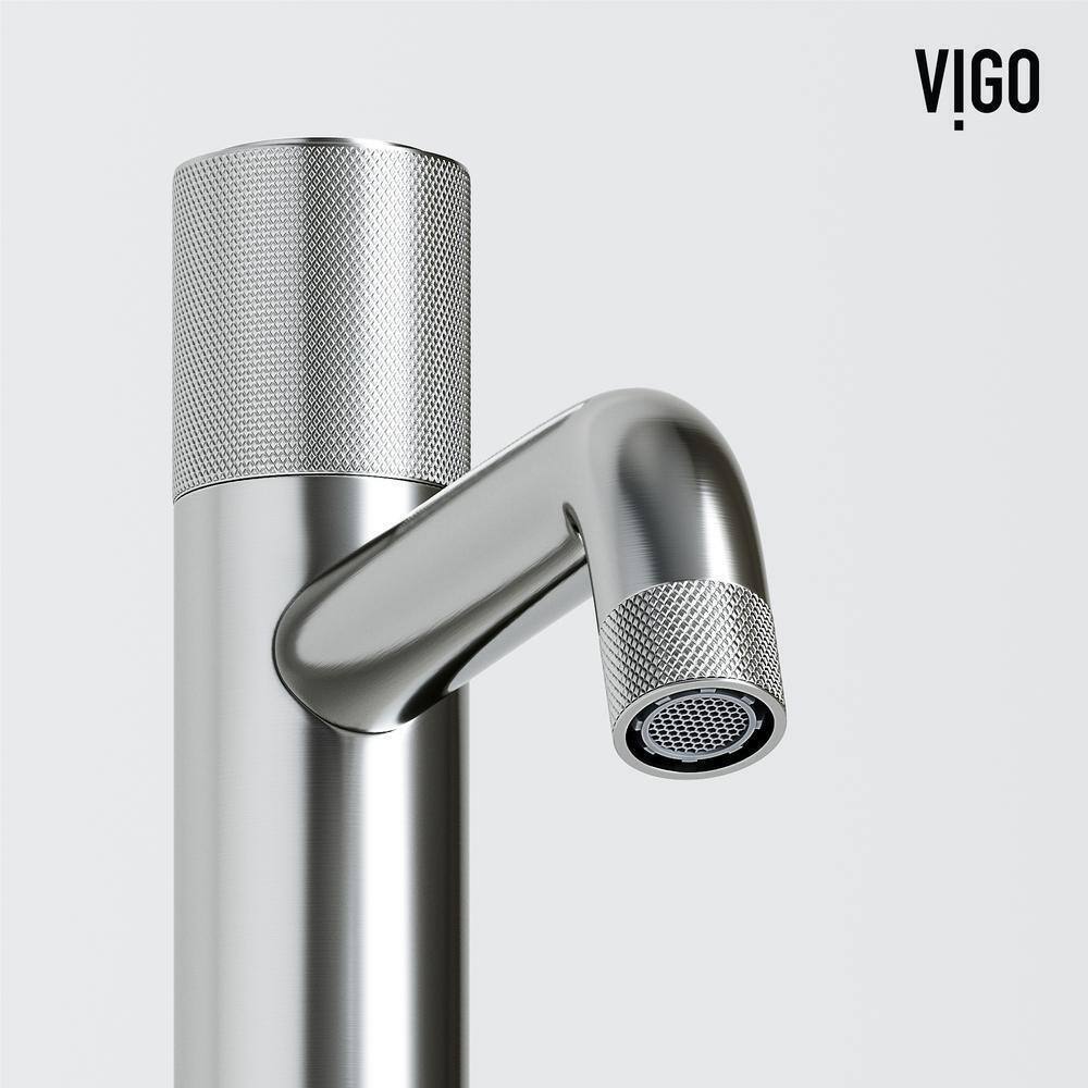 VIGO Apollo Single Handle Single-Hole Bathroom Vessel Faucet in Brushed Nickel