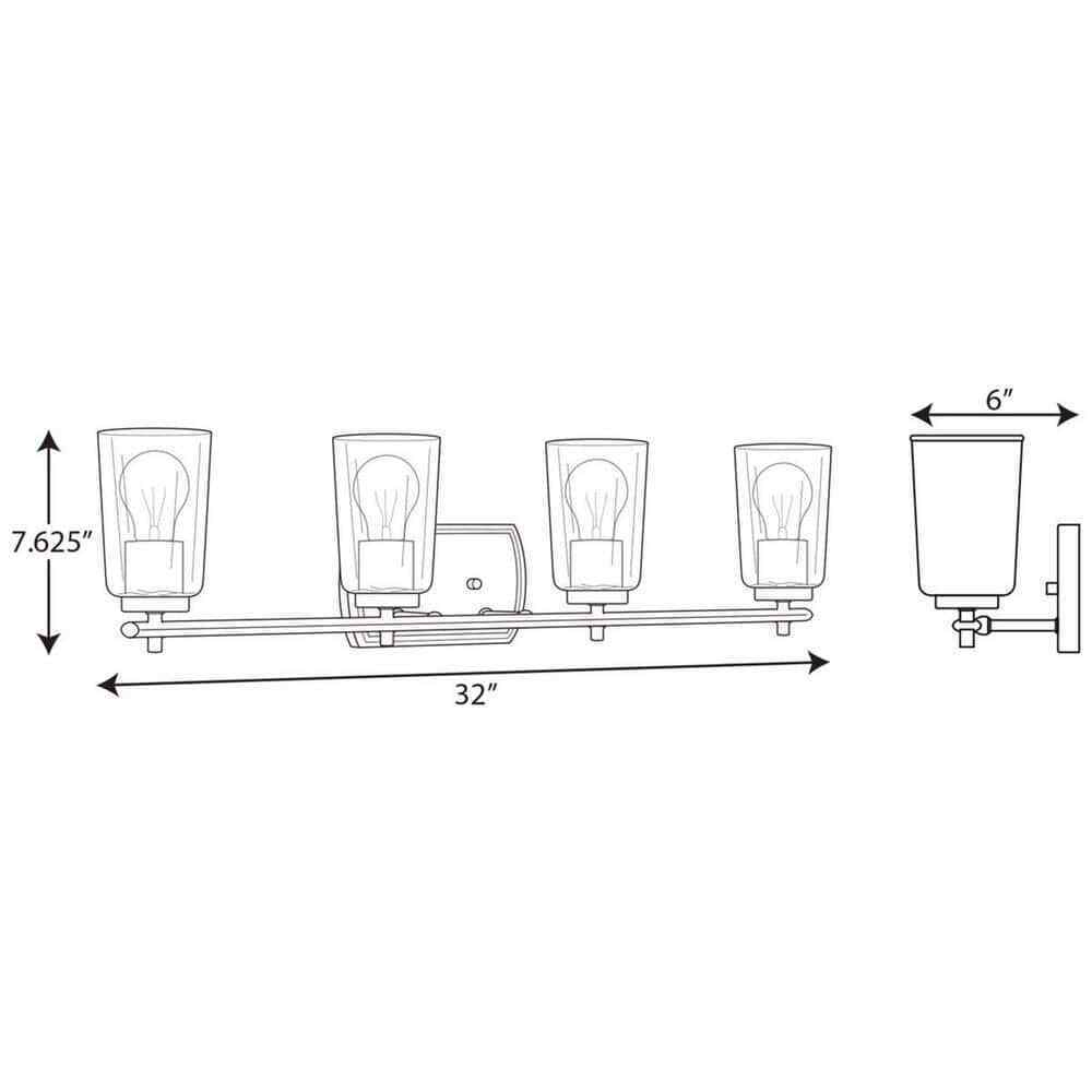 Progress Lighting Adley 4-Light Brushed Nickel Clear Glass Bathroom Vanity Light