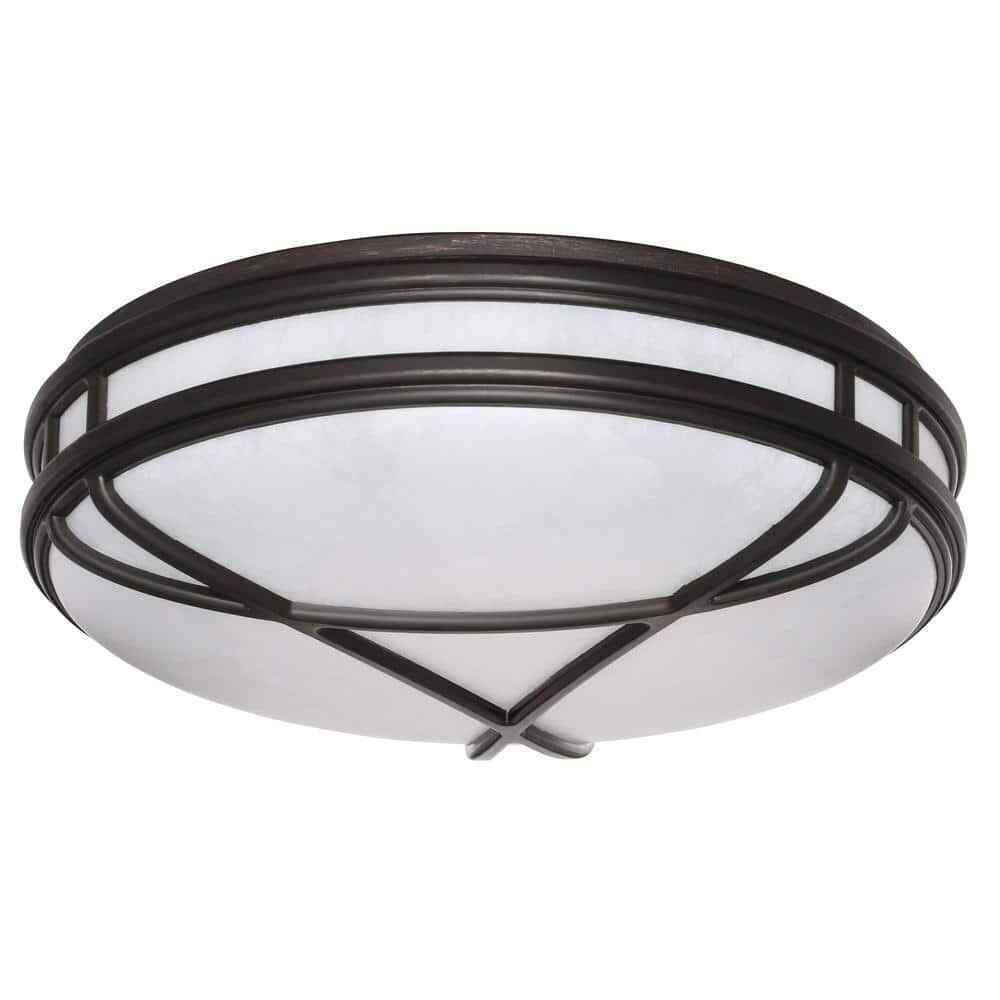 Hampton Bay Regency 16 in. 2-Light Sienna Fluorescent Flush Mount HBF1129P-258