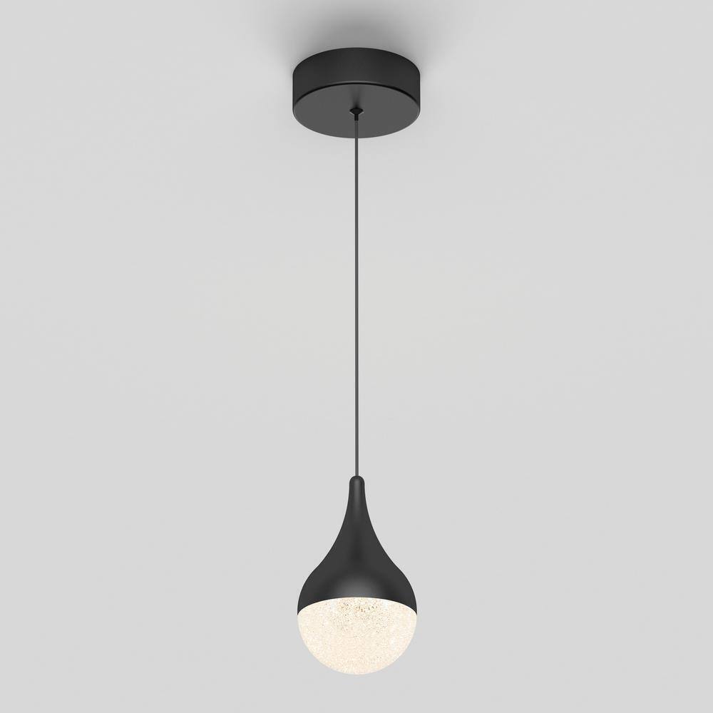 Artika Glitzer 6.5-Watt LED 1-Light Black Modern Hanging Pendant Light