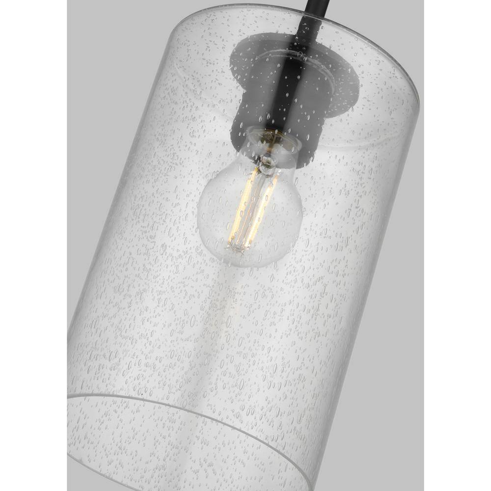 Home Decorators Helenwood 1-Light Matte Black Craftsman Pendant Light