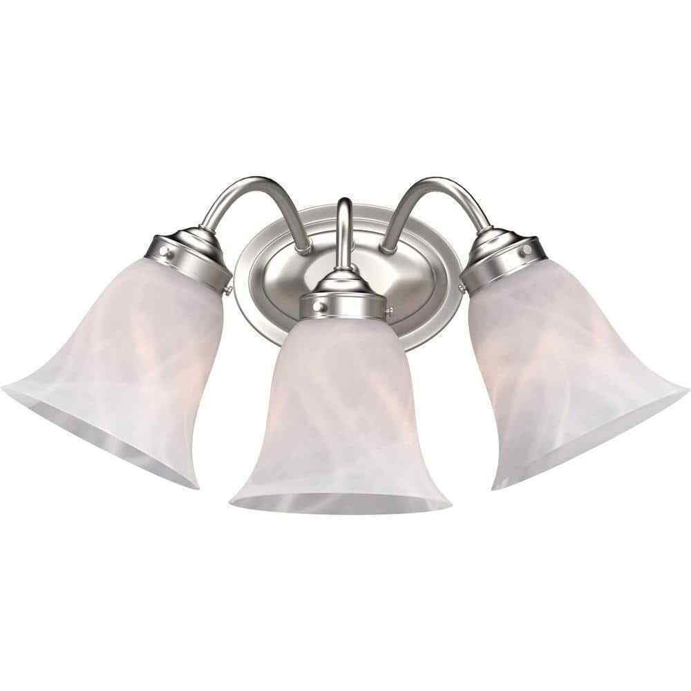 Volume Lighting Indoor Brushed Nickel Bath Vanity Light Glass Bell Shades