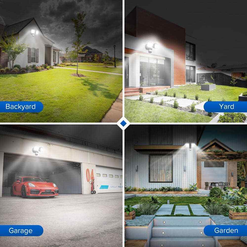 SANSI 180-Degree Black Motion Sensor Outdoor Integrated LED Flood Light