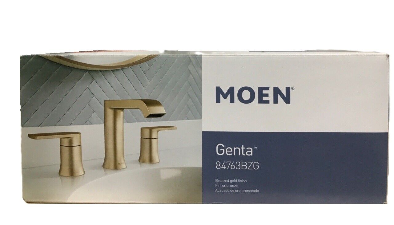 MOEN Genta 8 in. Widespread 2-Handle Bathroom Faucet in Bronzed Gold
