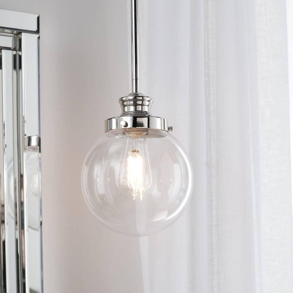 Progress Lighting Replay Collection 1-Light Polished Nickel Vanity Wall Light