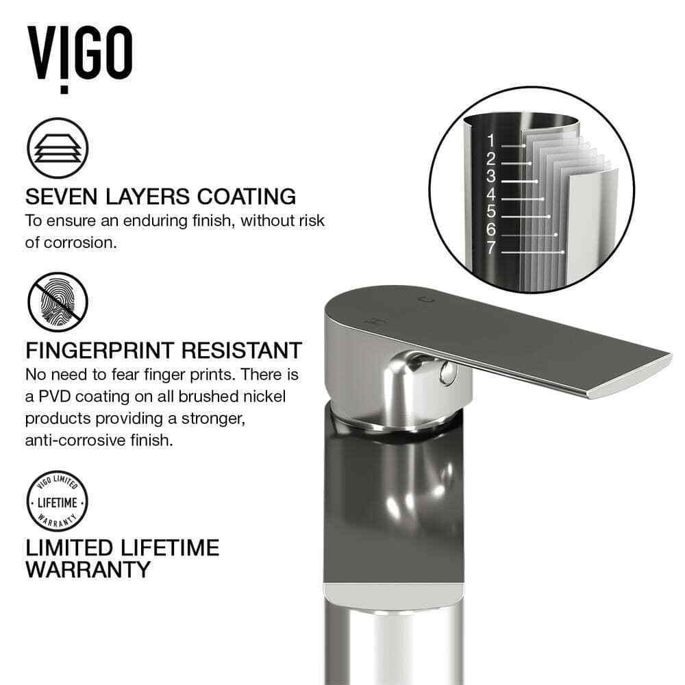 VIGO Norfolk Single Handle Single-Hole Bathroom Vessel Faucet in Brushed Nickel