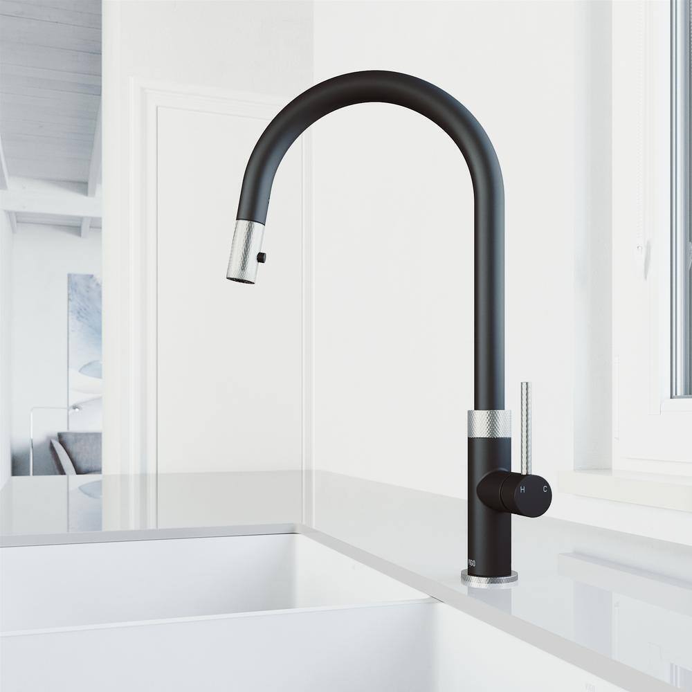VIGO Bristol Pull-Down Sprayer Kitchen Faucet in Stainless and Black