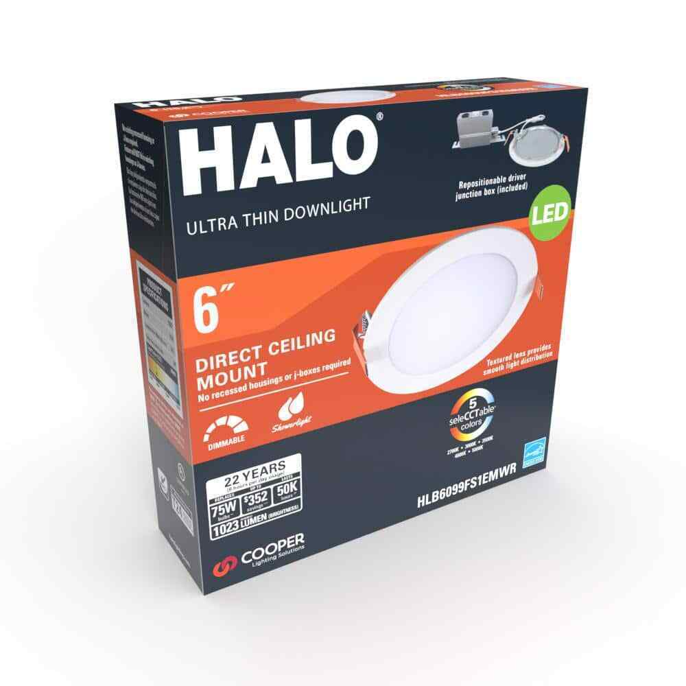 HALO HLB Series 6 in. Canless Dimmable Indoor Outdoor LED Recessed Light Kit