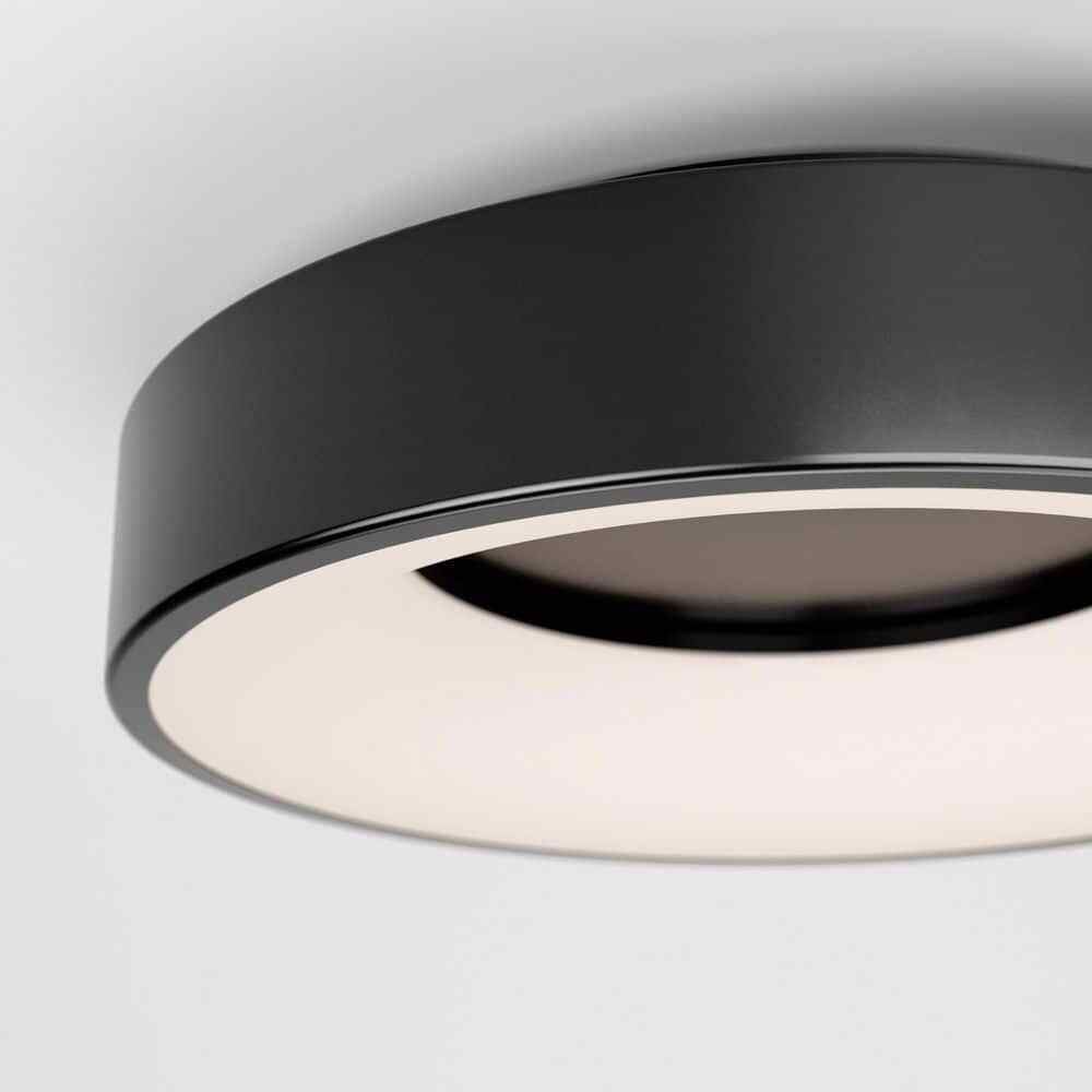 Artika Aiden 13 in. 1-Light Modern Black LED Flush Mount Ceiling Light Fixture