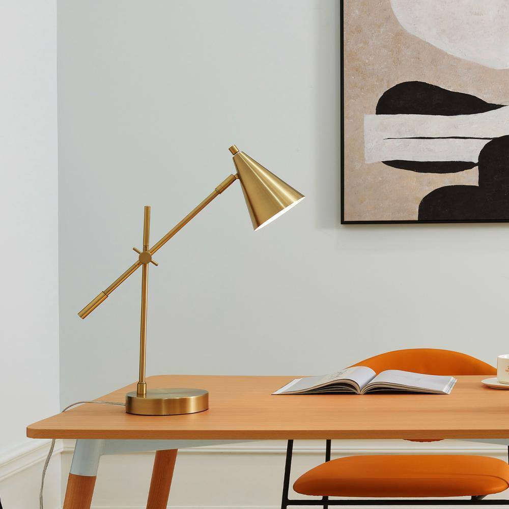 Novogratz x Globe Electric Tacoma 18 in. Matte Brass Balance Arm Desk Lamp 52887