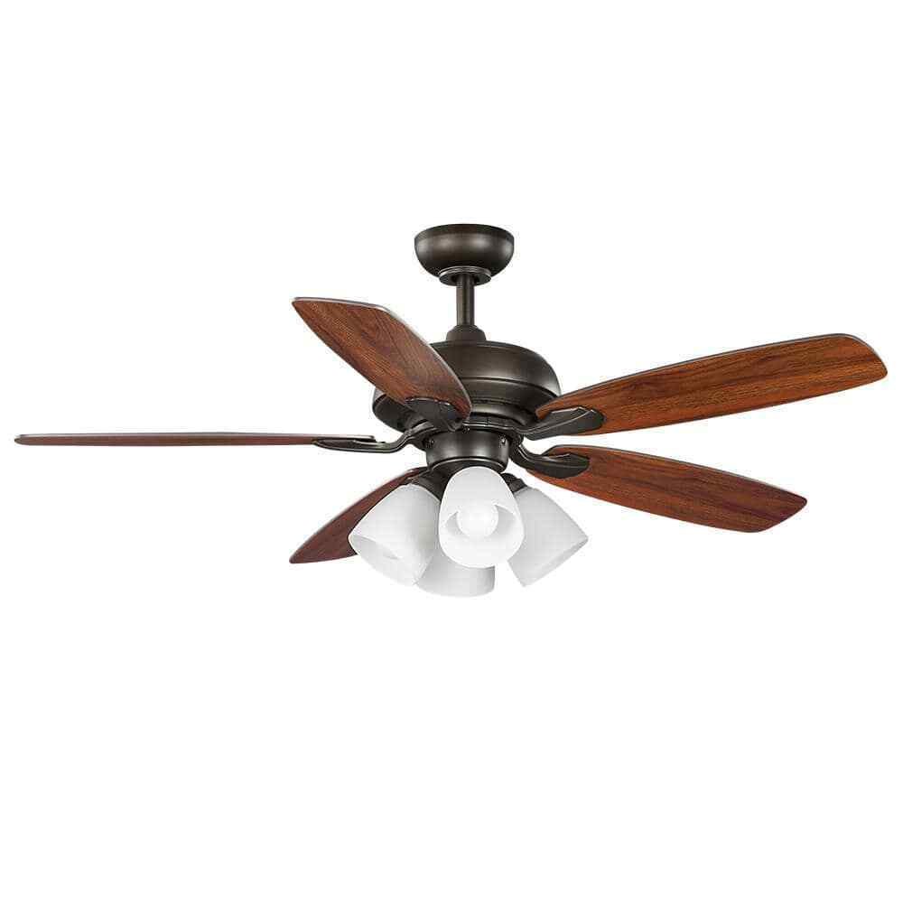Hampton Bay Hollis 52 in. Indoor LED Bronze Ceiling Fan w/ Light Kit and Remote