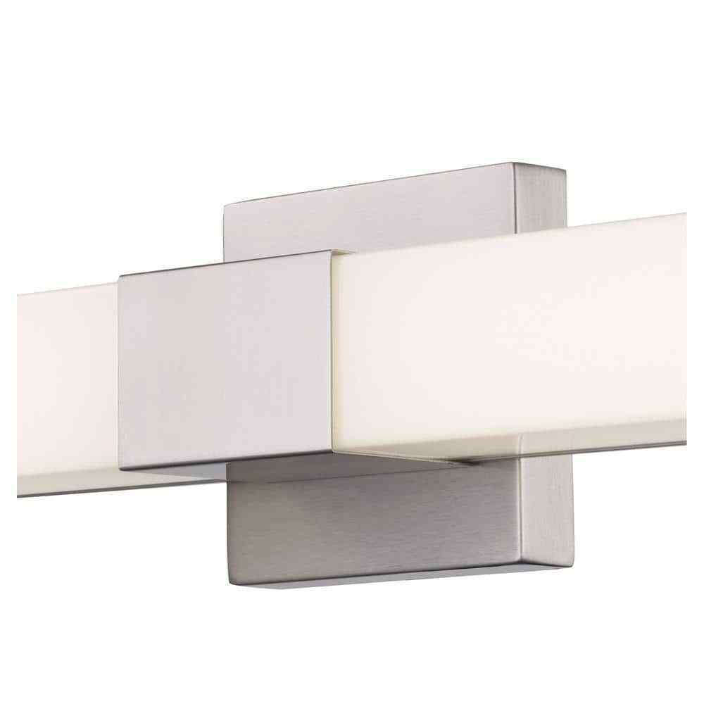 Bel Air Lighting Saavy 2-Light Brushed Nickel Integrated LED Vanity Light Bar