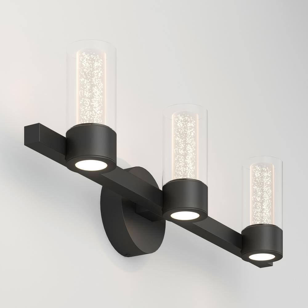 Artika Essence 27 in. 3-Light Integrated LED Black Vanity Light Bar Wall Fixture