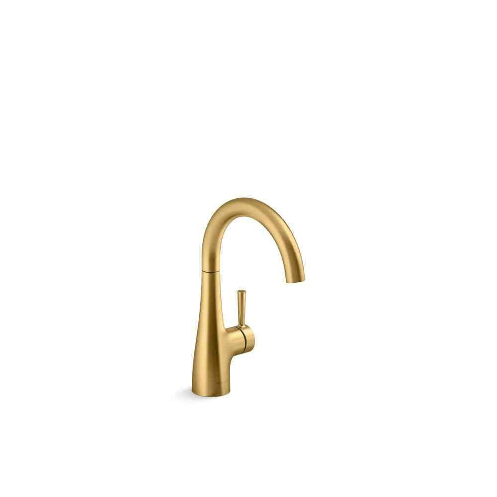 KOHLER Transitional Beverage Faucet in Vibrant Brushed Moderne Brass Gold
